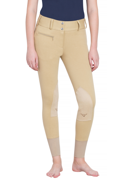 TuffRider Ladies Cotton Lowrise Wide Waistband Knee Patch Breeches