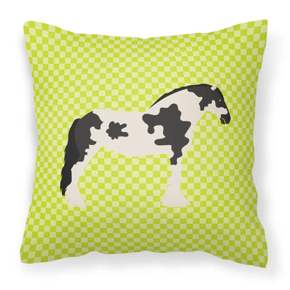 Cyldesdale Horse Animal Art Checkboard Design Fabric Decorative Pillow - Size: 14 X 14 | Pack Of: 1 | Option: Cyldesdale horse