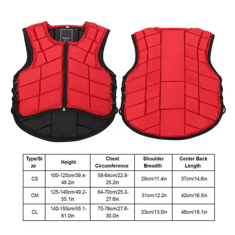 Children Equestrian Vest Kids Safety Horse Riding Vest Equestrian Protective Gear Shock Absorption Waistcoat