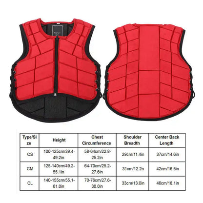 Children Equestrian Vest Kids Safety Horse Riding Vest Equestrian Protective Gear Shock Absorption Waistcoat