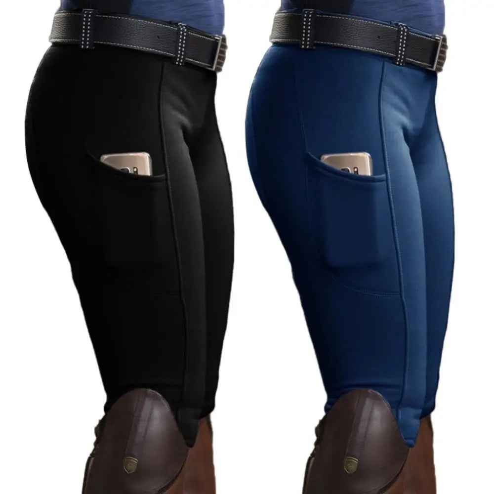 Tight Trousers Tight Pants Full Seat Equestrian Breeches Anti-pilling Navy Horse Riding Tights Pocket Hip Lift Equestrian Horse