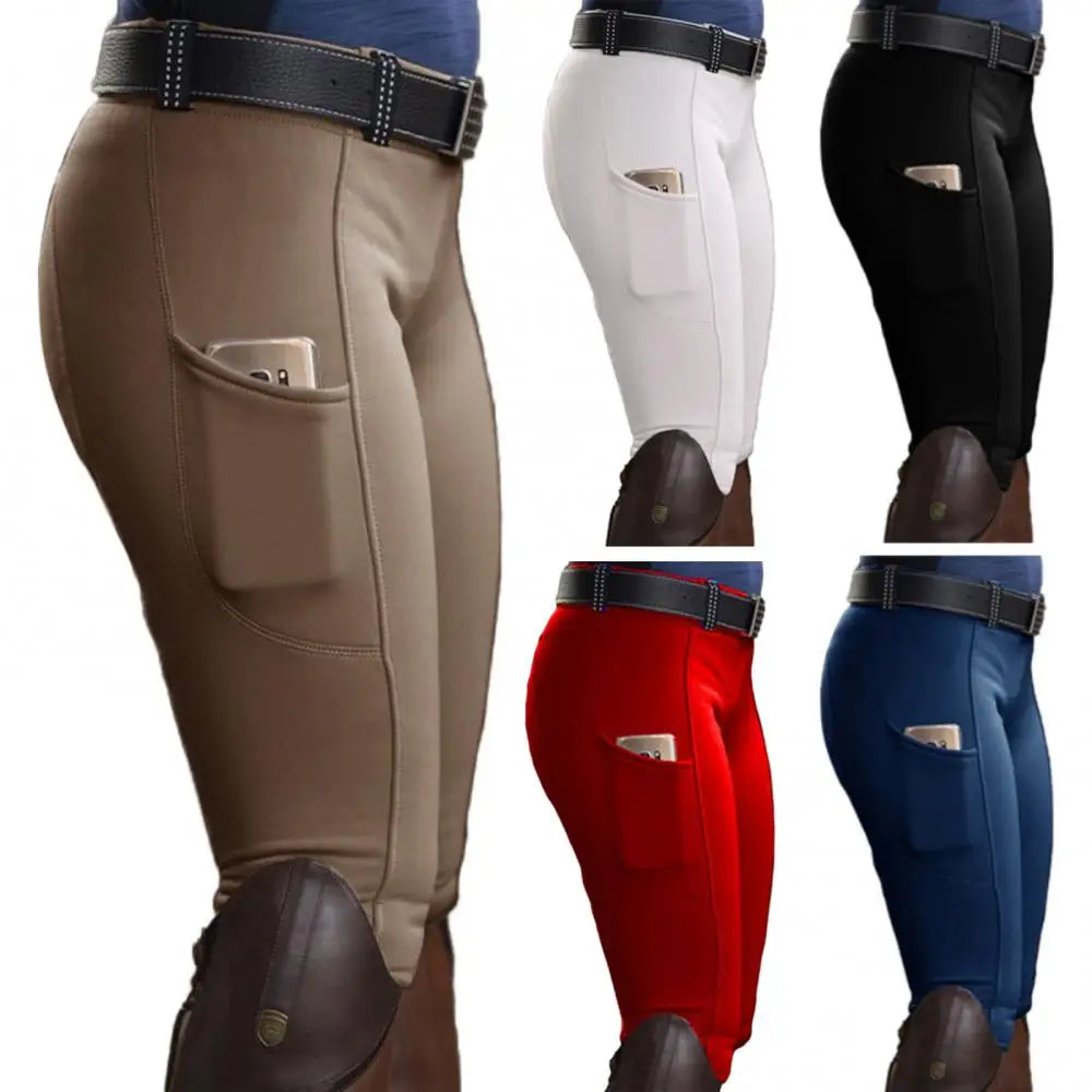 Tight Trousers Tight Pants Full Seat Equestrian Breeches Anti-pilling Navy Horse Riding Tights Pocket Hip Lift Equestrian Horse