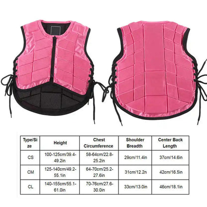 Children Equestrian Vest Kids Safety Horse Riding Vest Equestrian Protective Gear Shock Absorption Waistcoat