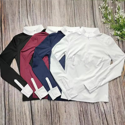 Women Long-Sleeve Equestrian Base Layer Breathable Shirt