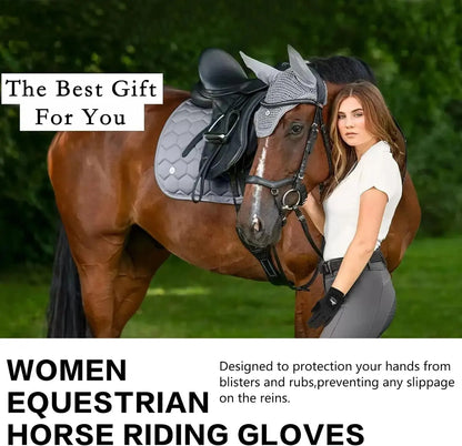 Horse Riding Gloves Equestrian Women Mesh Breathable Lightweight Color Pack, Comfortable Grip All Weather