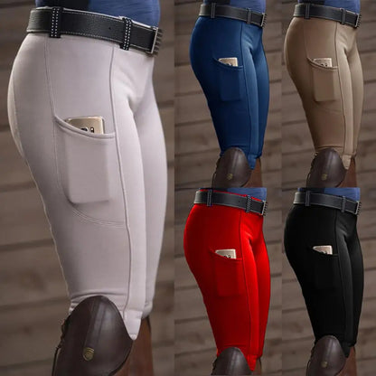 Tight Trousers Tight Pants Full Seat Equestrian Breeches Anti-pilling Navy Horse Riding Tights Pocket Hip Lift Equestrian Horse